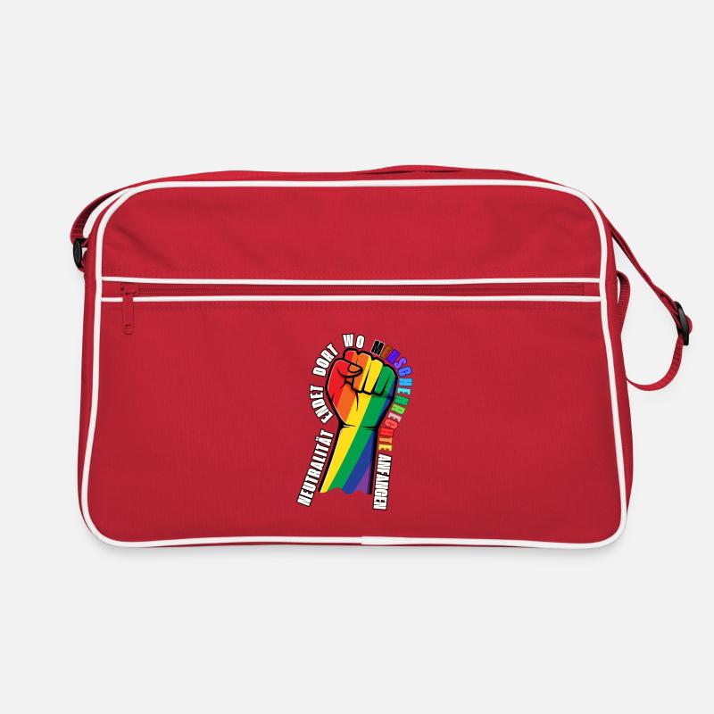 Statement-Sticker Menschenrechte Retro Tasche