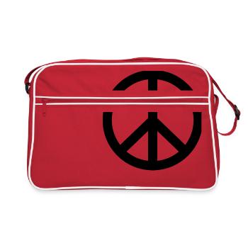 Peace-Zeichen - Retro Tasche - Rot/Weiß - Vorne