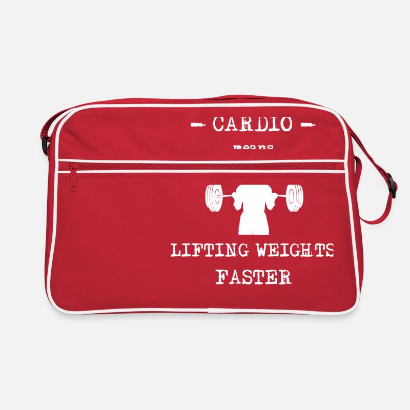 Bodybuilder heavy training weights dumbbell Retro Bag