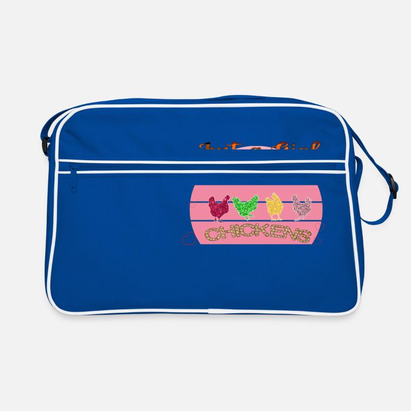 Nur ein Mädchen, das Hühner liebt Retro Tasche
