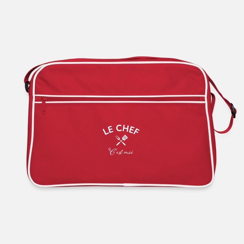 le chef c'est moi - Retro Tasche - Rot/Weiß