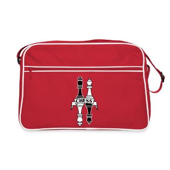Schach schwarz-weiße Königskönigin - Retro Tasche - Rot/Weiß - Vorne