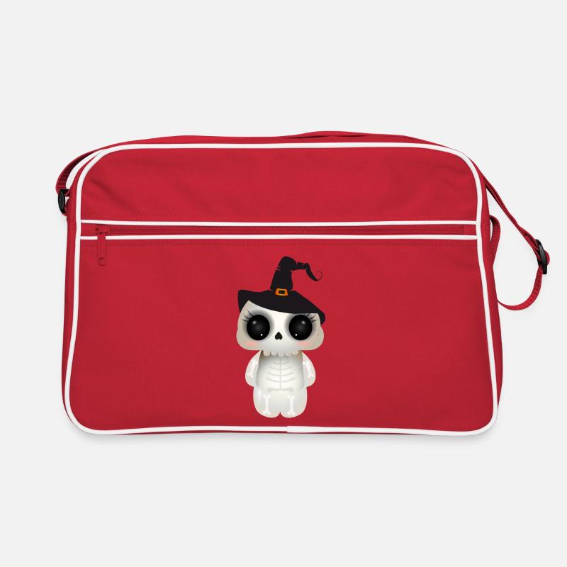 Crâne mignon avec chapeau de sorcière noir Sac Retro