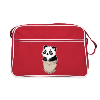 Panda mignon dans la poche - Sac Retro - rouge/blanc - Devant