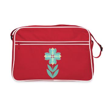 Fleur verte du milieu du siècle - Sac Retro - rouge/blanc - Devant