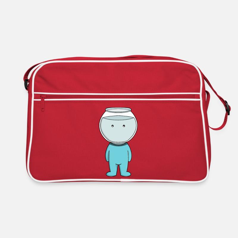 Whimsical Fishbowl Character Illustration Retro Bag