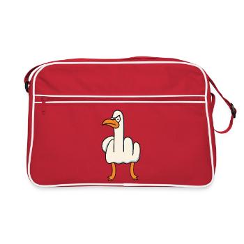 you me too - stinky finger - middle finger - Retro Bag - red/white - Front