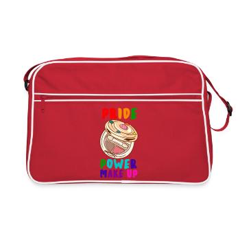 Pride Power Makeup Rainbow Art - Retro Tasche - Rot/Weiß - Vorne