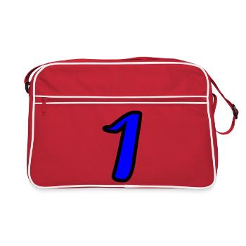 1. 1 AN. 1er ANNIVERSAIRE. ANNIVERSAIRE 1 AN - Sac Retro - rouge/blanc - Devant