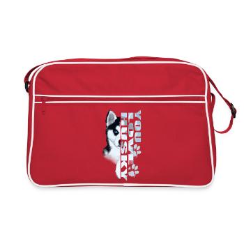 Husky Portrait Font - Retro Bag - red/white - Front
