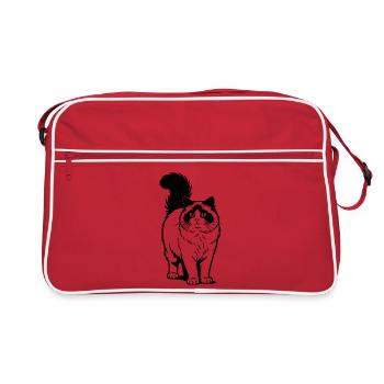 Chat-poupée de chiffon - Sac Retro - rouge/blanc - Devant