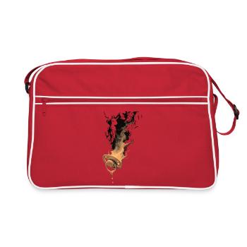 Brennender Schnuller - Retro Tasche - Rot/Weiß - Vorne
