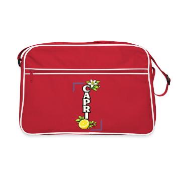 Capri Lemon Blossom Amour Été Méditerranéen - Sac Retro - rouge/blanc - Devant