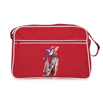 Colorful golfer abstract - Retro Bag - red/white - Front