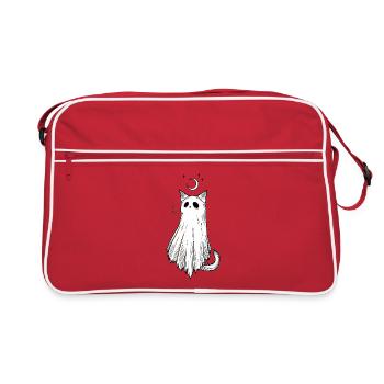 Fog cat in the moonlight - Retro Bag - red/white - Front