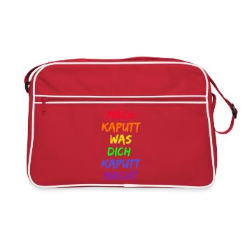 MACH KAPUTT WAS DICH KAPUTT MACHT REGENBOGEN PRIDE - Retro Tasche - Rot/Weiß - Vorne