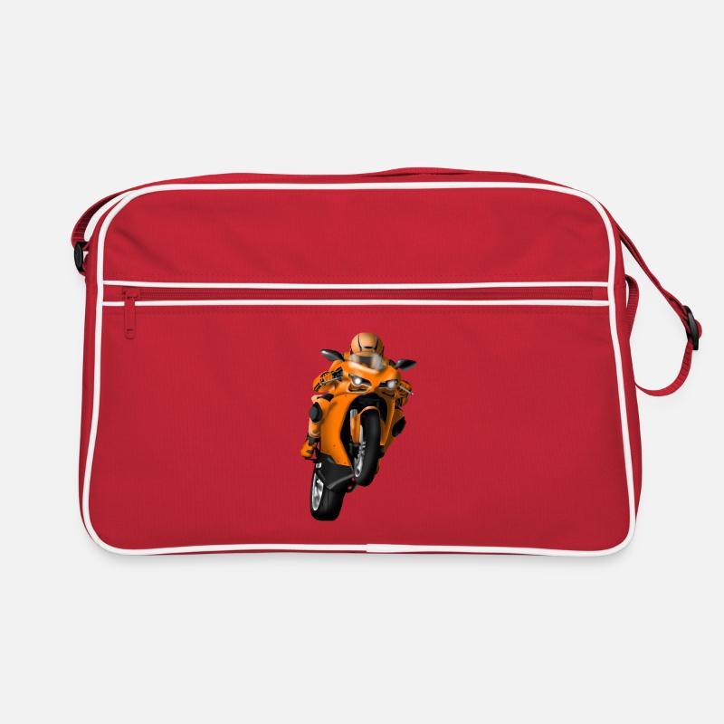 Orange sports machine front view Retro Bag