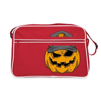 Halloween citrouille 1 - Sac Retro - rouge/blanc - Devant