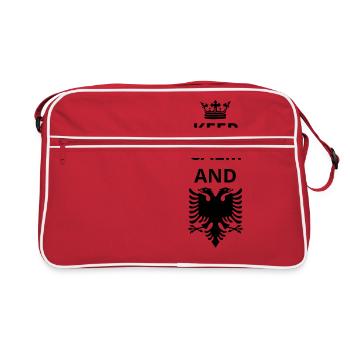 gift keep calm and ALBANIA png - Retro Bag - red/white - Front