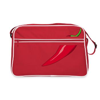 paprika chilli chili pepper citrus veggie vegetable - Retro Bag - red/white - Front