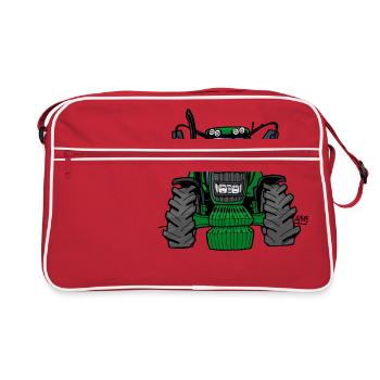 0164 Green tractor 6430 - Retro Bag - red/white - Front