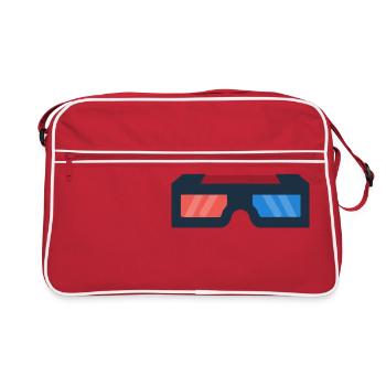 Cinema 3-D glasses! Gift idea - Retro Bag - red/white - Front