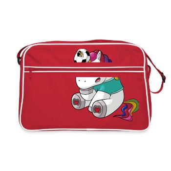 En tête de bande dessinée licorne - Sac Retro - rouge/blanc - Devant