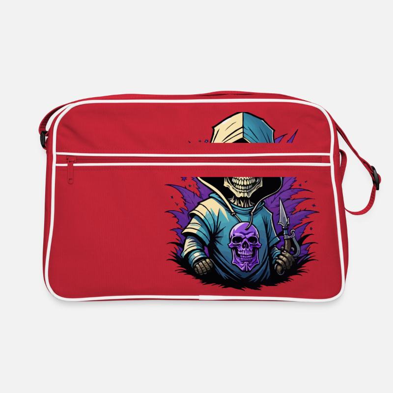 Tod in der Nachbarschaft - Retro Tasche - Rot/Weiß