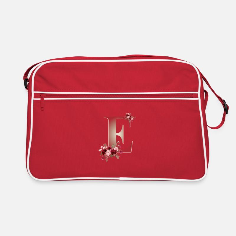 Lettre E avec des fleurs Sac Retro