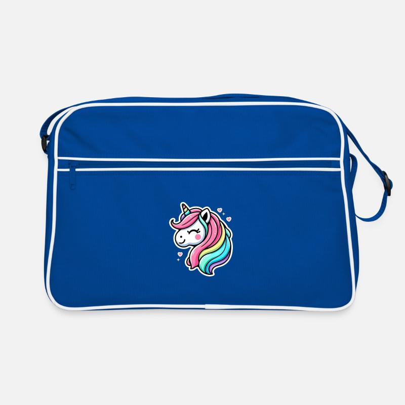 Unicorn Comic Rainbow Hearts Retro Bag