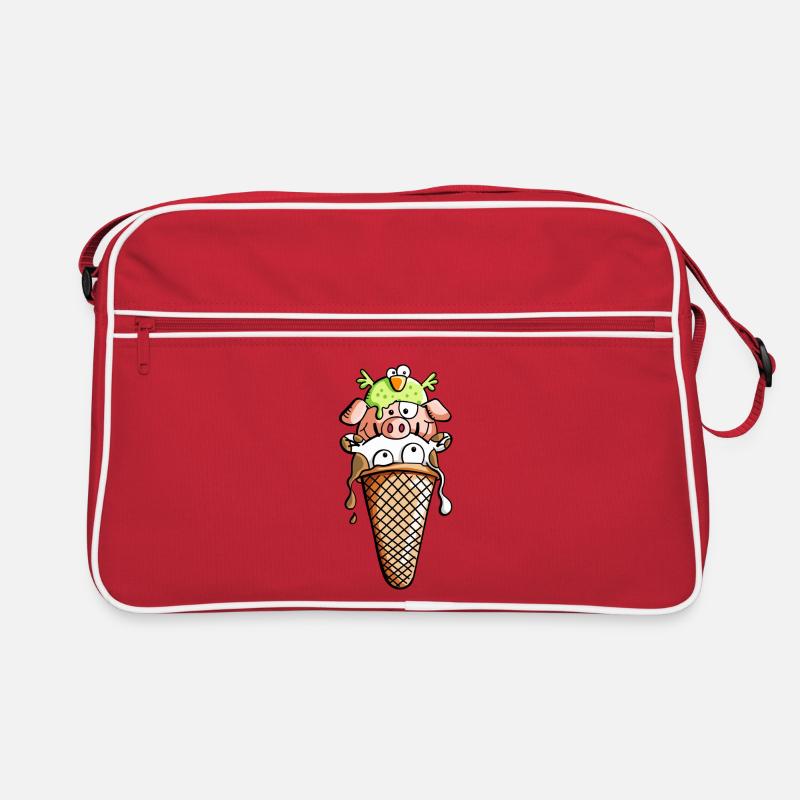 Bauernhoftier Eiscreme - Tiere - Eis - Kinder -Fun Retro Tasche