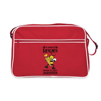 Zuckertüte Fleißiges Bienchen Schule Biene fleißig - Retro Tasche - Rot/Weiß - Vorne