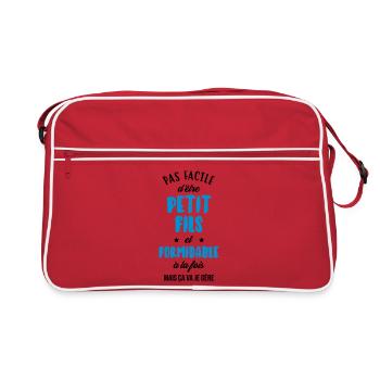 Petit Fils Enfant Bébé Famille Naissance Noël - Retro Bag - red/white - Front