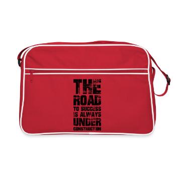 Der Weg zum Erfolg ist immer im Bau - Retro Tasche - Rot/Weiß - Vorne