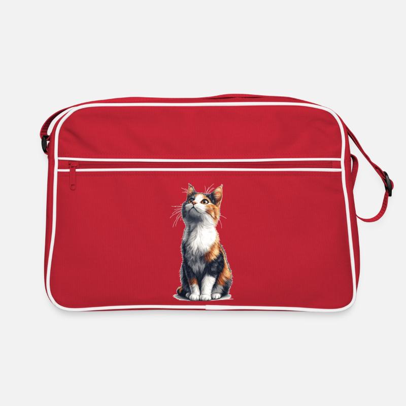 Chat comique assis coloré Sac Retro