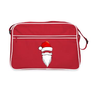 Santa Hat and Beard – Classic Christmas Motif - Retro Bag - red/white - Front