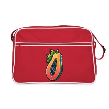 Papaye Sanguine Illustration Vibrante - Sac Retro - rouge/blanc - Devant