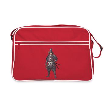 Samouraï Sengoku en Armure Pourpre - Sac Retro - rouge/blanc - Devant