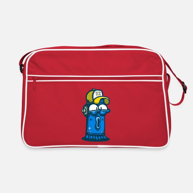 Aerosoldose mit Graffiti-Gesicht Retro Tasche
