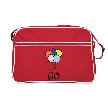 60. 60 YEARS. 60th ANNIVERSARY. 60TH BIRTHDAY. - Retro Bag - red/white - Front