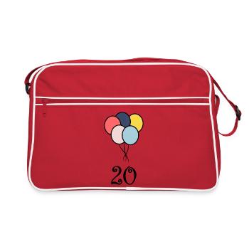 20. 20e ANNIVERSAIRE. ANNIVERSAIRE 20 ANS. 20 ANS. - Sac Retro - rouge/blanc - Devant