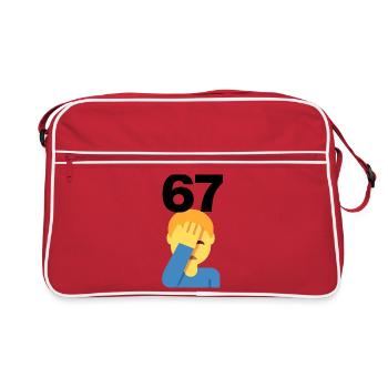 67? FACEPALM, SIX SEVEN TREND. WAS SOLL DAS? 🤔 - Retro Tasche - Rot/Weiß - Vorne