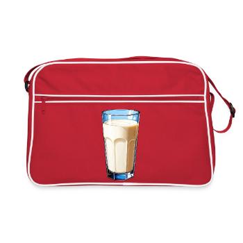 Ein Glas Milch - Retro Tasche - Rot/Weiß - Vorne