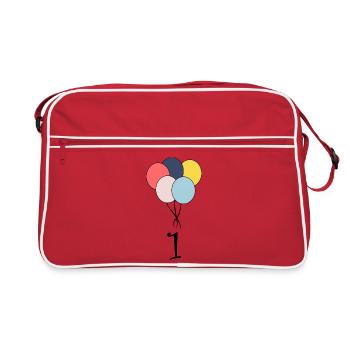 1. 1 Jahr. 1. JUBILÄUM. 1-JAHRESJUBILÄUM. - Retro Tasche - Rot/Weiß - Vorne