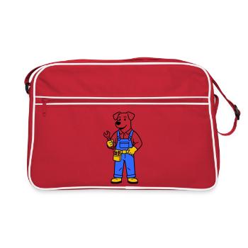 dog plumber - Retro Bag - red/white - Front