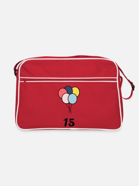 15. 15 YEARS. 15th ANNIVERSARY. 15 YEAR ANNIVERSARY. - Retro Bag - red/white - Front