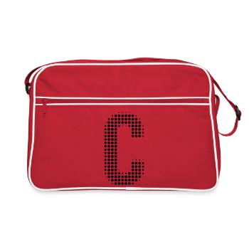 Letter C – Dot Pattern Initial Design - Retro Bag - red/white - Front