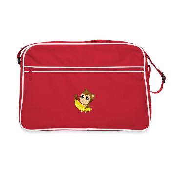 Singe à la banane - Sac Retro - rouge/blanc - Devant