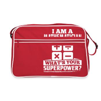 Mathematics Math Shirt I Am A - Retro Bag - red/white - Front