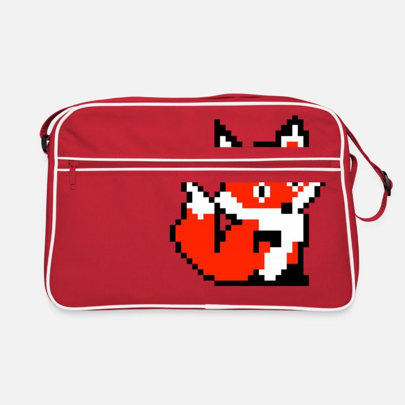 Fuchs Fox Pfote Retro Pixel Design Shirt Geschenk Retro Tasche